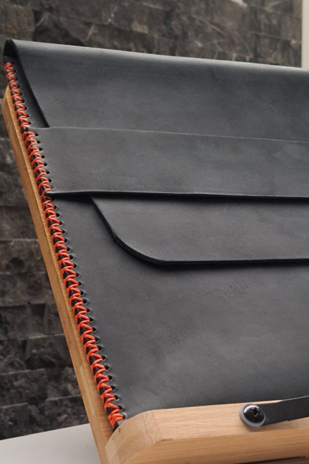 Macbook Air Pro Case 13 13.3 13.6 Inch Compatible Anthracite Genuine Leather Handmade Laptop Bag