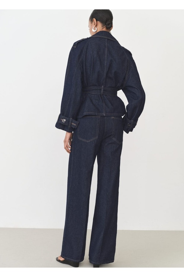 Yüksek bel flared pantolon - 4