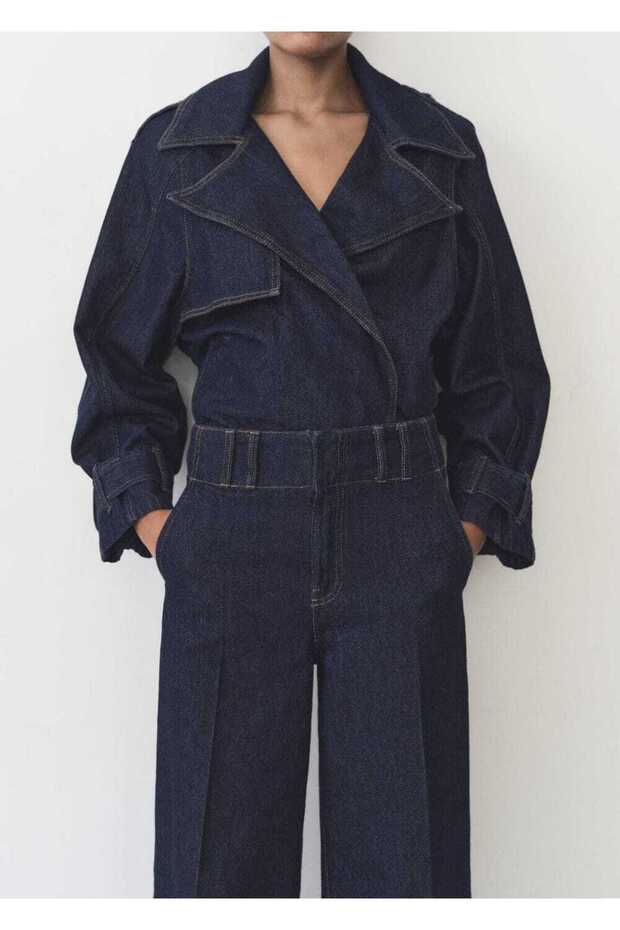 Yüksek bel flared pantolon - 7