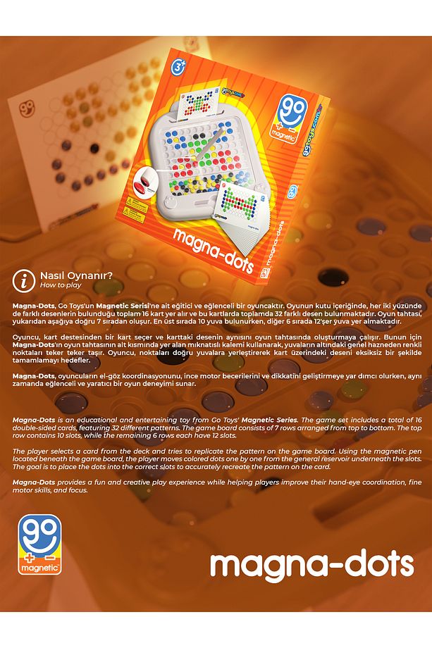 Magna Dots - Steam Manyetik Kodlama Tableti Turuncu Ekransız Oyun Aktivitesi Manyetik Yapı Blokları - 2