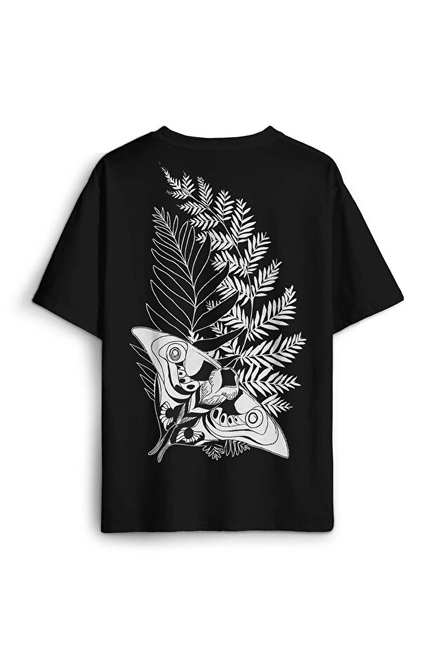 Black Oversize T-Shirt Firefly Firefly Last of Us Butterfly Back Front Printed Unisex T-Shirt