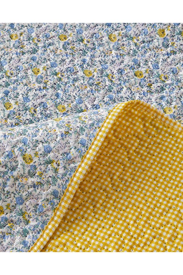 Azure Bloom Çok Amaçlı Tek Kişilik Yatak Örtüsü Takımı 160x220 cm Sarı - 4