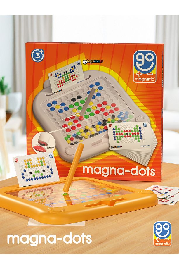 Magna Dots - Steam Manyetik Kodlama Tableti Turuncu Ekransız Oyun Aktivitesi Manyetik Yapı Blokları - 5