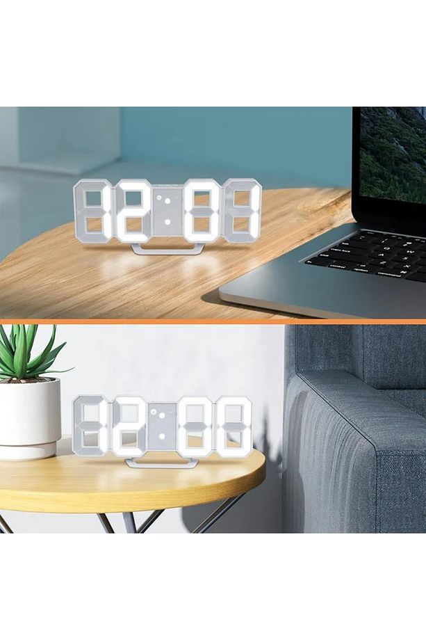 3d Led Sıcaklık Gösterge Akrilik Dijital Masa Ve Duvar Saati Usb Powered Modern Saat Alarm Evi Ofis - 4