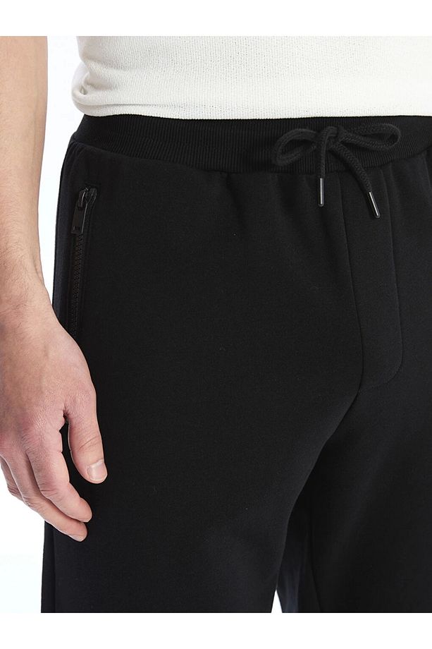 LCW Casual Siyah Slim Fit Erkek Kalın Jogger Eşofman Altı - 4