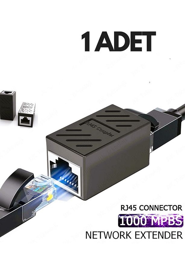 Rj45 Dişi Dişi Cat5e/cat6 Ethernet Lan Ağı Birleştirici Ara Aparatı Internet Kablosu Uzatıcısı - 1