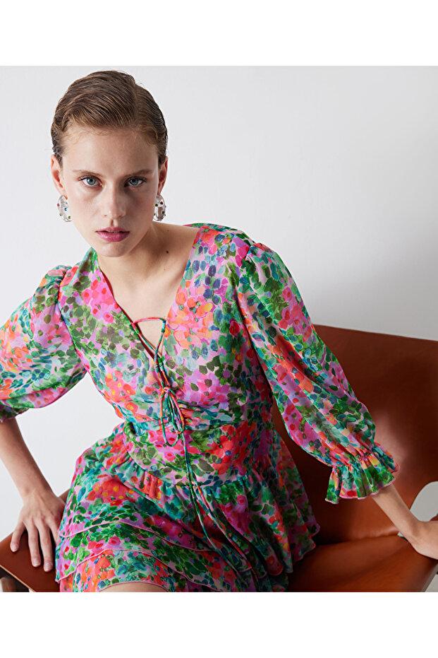 Mini Floral Patterned Dress
