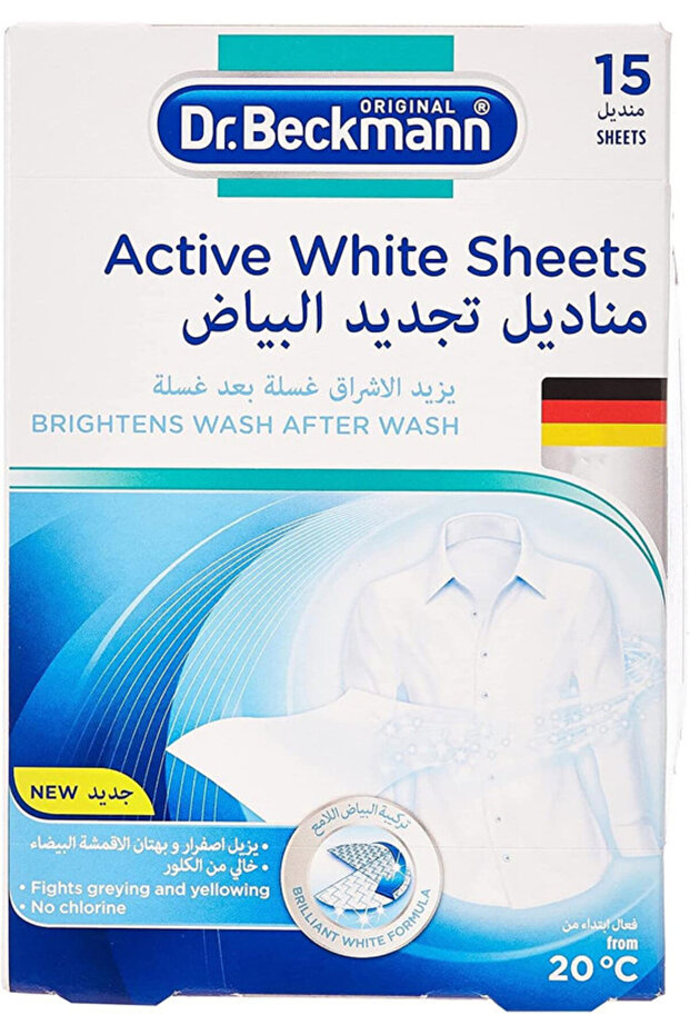 Dr. Beckmann Active White Sheets with Brilliant Formula Long lasting bright white-15 Sheets Packet