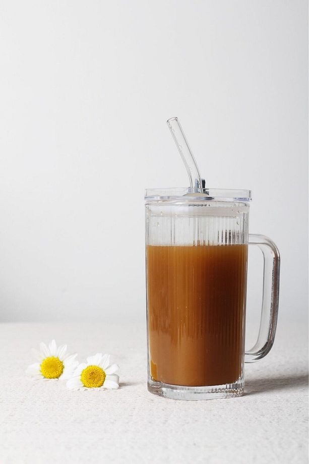 Pipetli Pinterest Bardak - Kare Kapaklı Cam Pipetli Bardak - Pipetli Buzlu Kahve Bardağı 1 Adet - 4