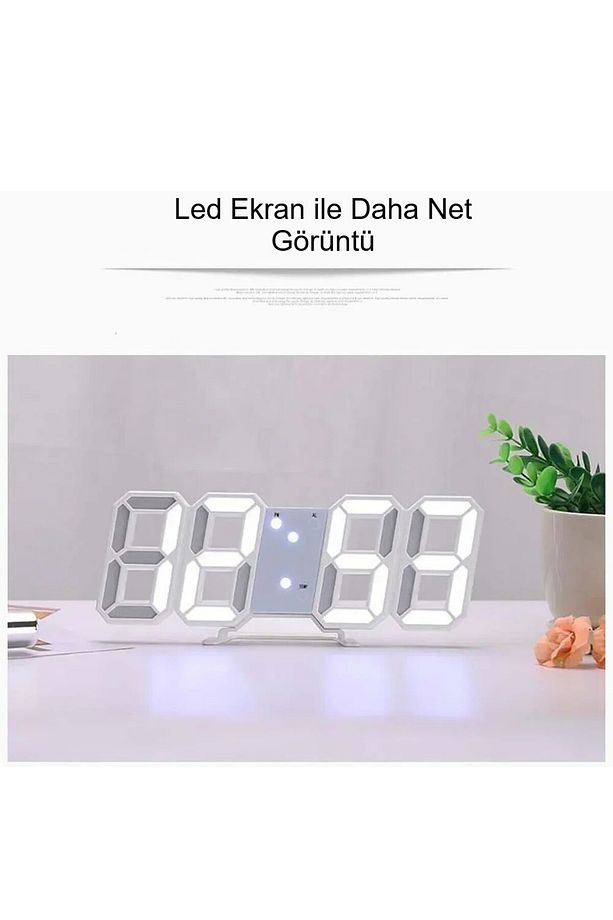 3d Led Sıcaklık Gösterge Akrilik Dijital Masa Ve Duvar Saati Usb Powered Modern Saat Alarm Evi Ofis - 7