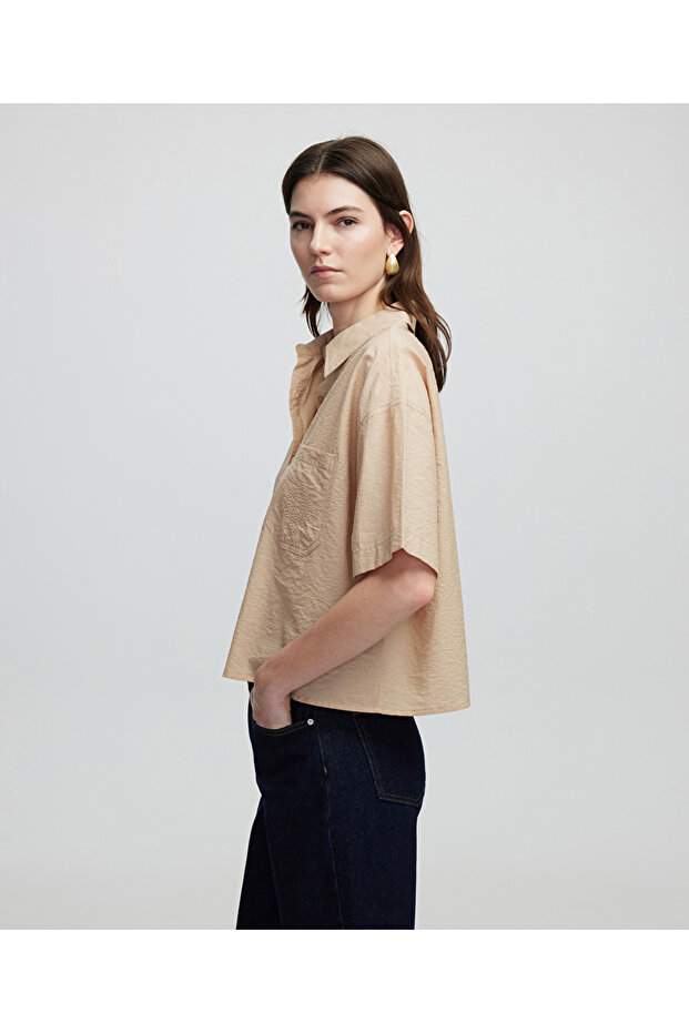 Monogram nakışlı gömlek - 5