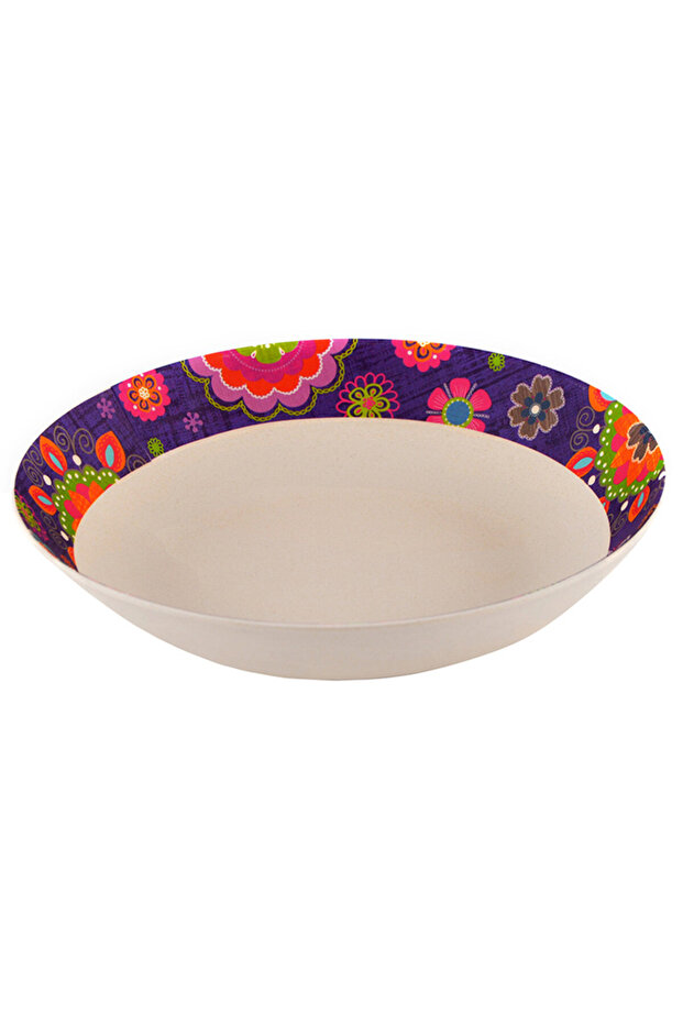 Bamboo Fibre Deep Plate Multicolour 22x4.4x22cm