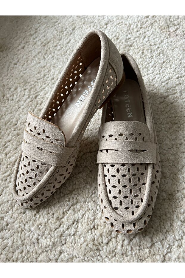 Ptn Song Women's Suede Perforated Ballerinas