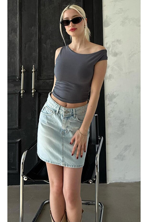 Μπλουζάκι Smoked Off Shoulder Basic Sh224 - 3