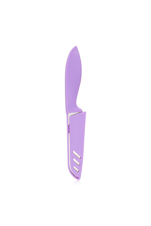 Utility Vegetable And Fruit Knife With Sheath  Purple 21cm
