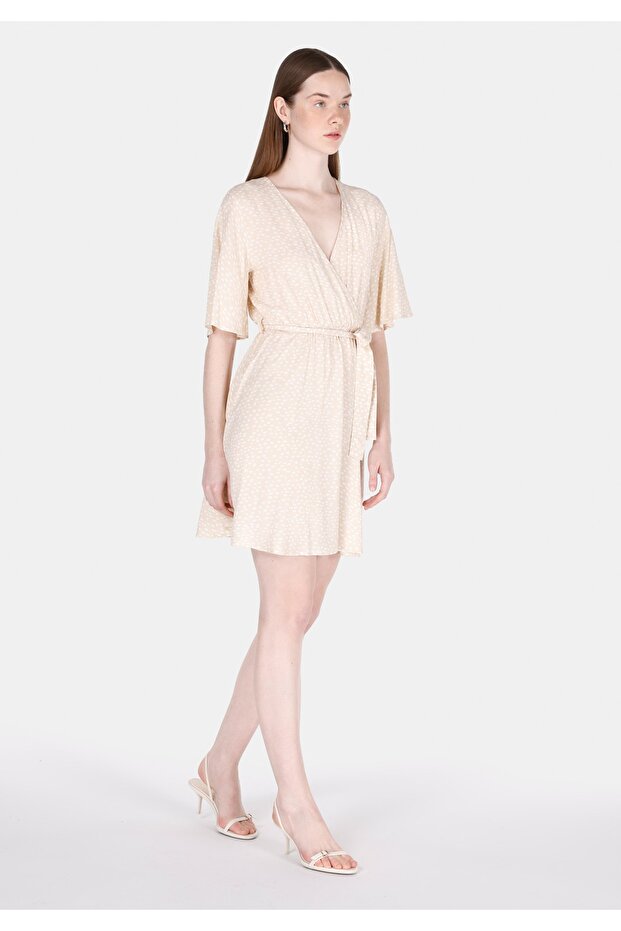 Regular Fit Kadın Bej Elbise - 3