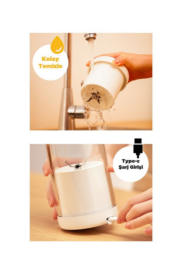 Smoothie Blender Taşınabilir Şarjlı Kişisel Mini Meyve Karıştırıcı 500 ml - 3
