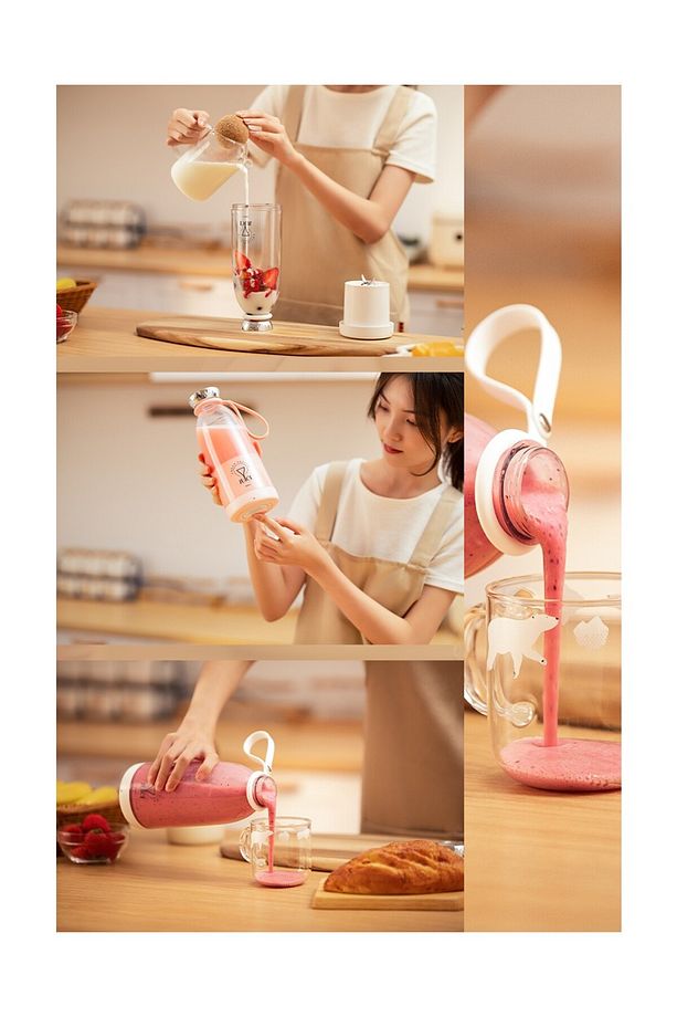 Smoothie Blender Taşınabilir Şarjlı Kişisel Mini Meyve Karıştırıcı 500 ml - 2