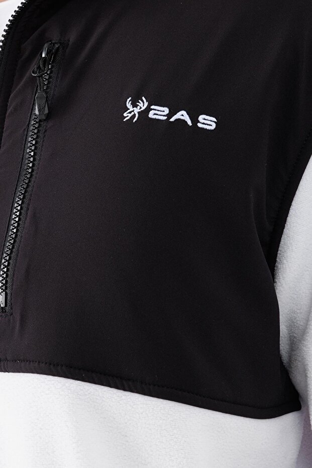 Ανδρικό φούτερ Fleece - Λευκό - Σπασμένο - 5
