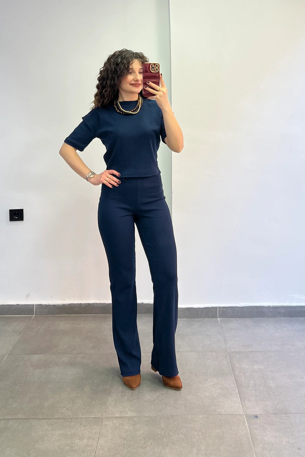 Kadın Alt Üst Basic Baskısız Fitilli Takım - 2