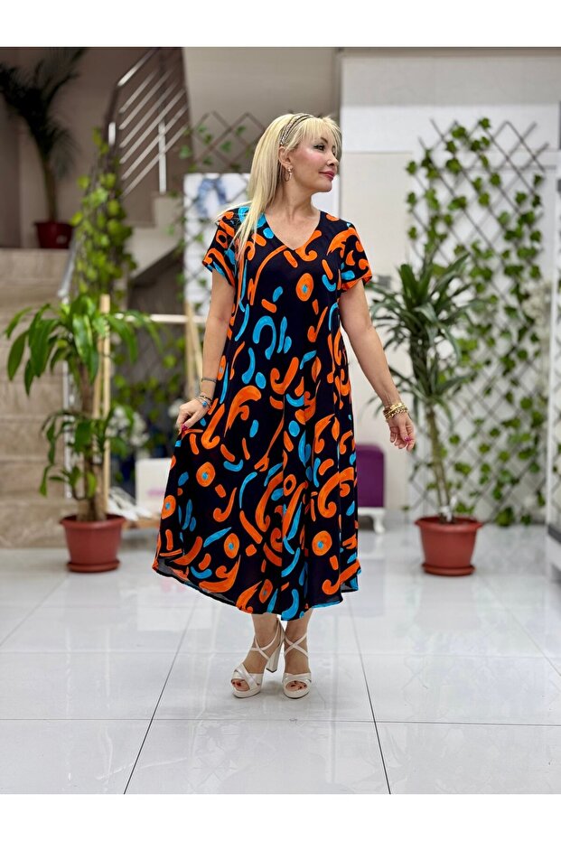 Viskon Frida Elbise - 1