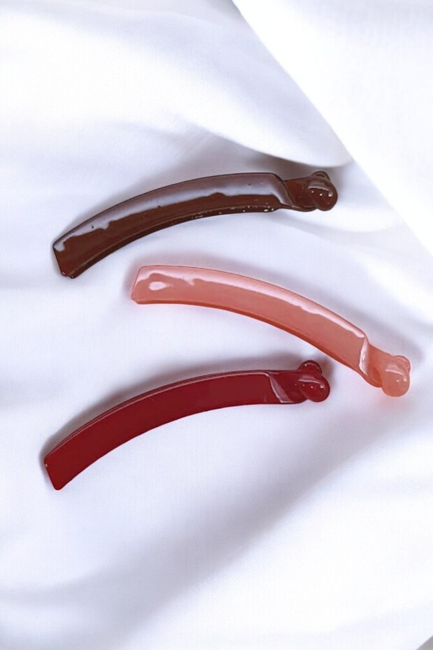 3 Pieces Small Quality Banana Buckle Brown/pink/fuchsia