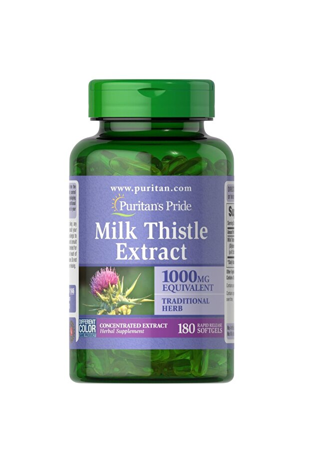 Milk Thistle Silymarin 4:1 Extract 250mg (1000mg), Liver Support, 180 Capsules (6 Months)