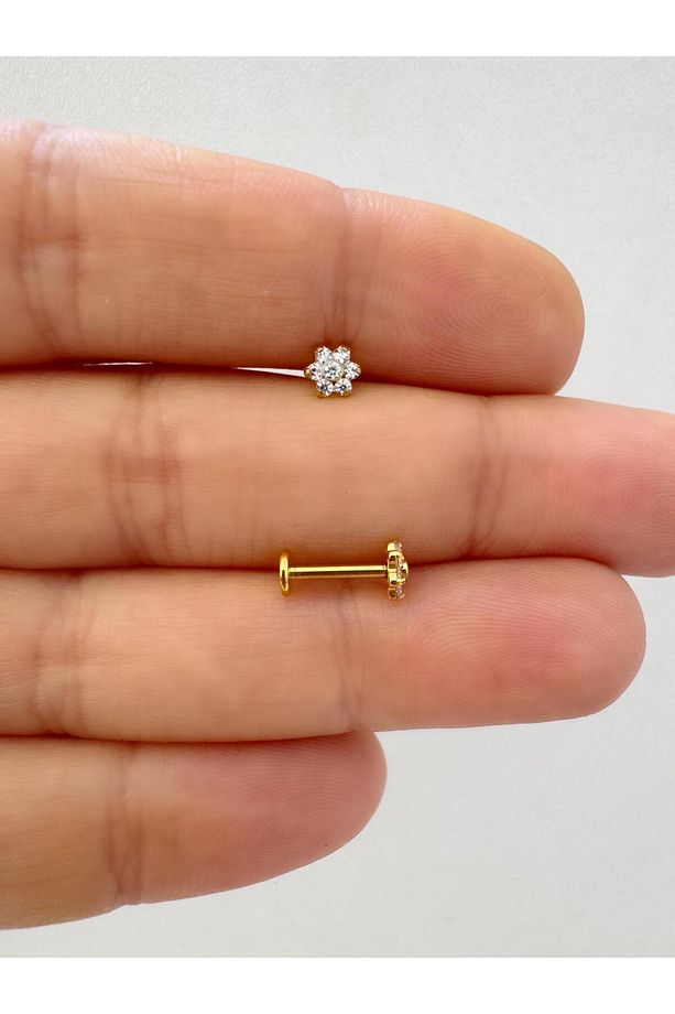 1 adet G23 TİTANİUM ( titanyum ) tragus helix kıkırdak uyumlu piercing - 1