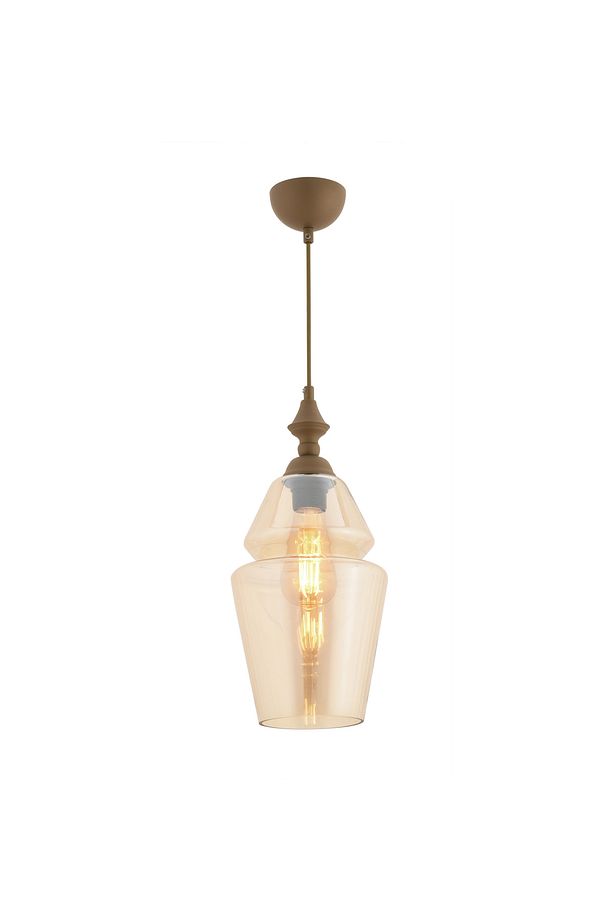 Leila Tekli Elegant Camlı Eskitme Modern Sarkıt Avize - 3