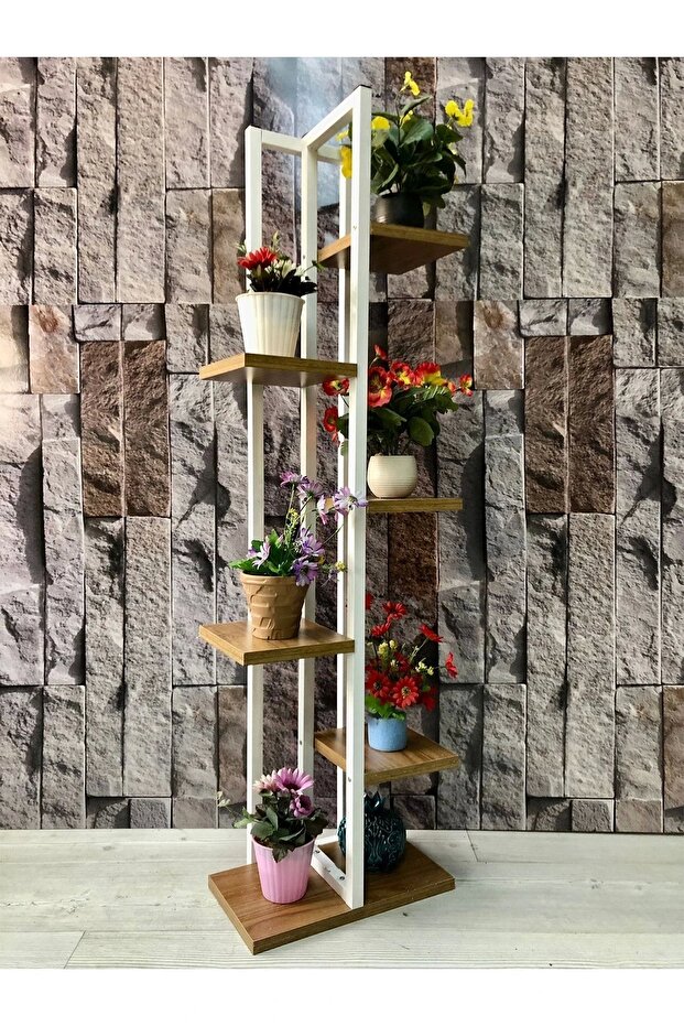 Beyaz Raflı Saksılık - 2