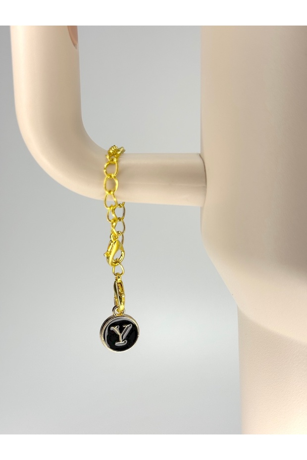 Black Thermos Compatible Accessory with Letter Y/Letter Y Thermos Charm/Letter Thermos Ornament