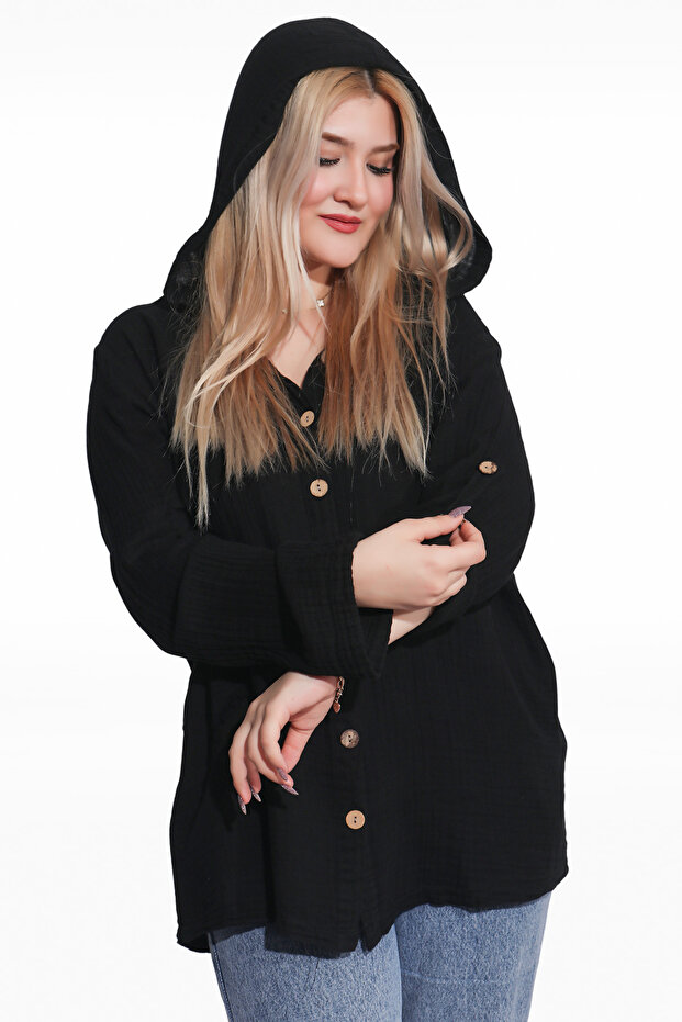 MÜSLİN KAPŞONLU GÖMLEK - 2