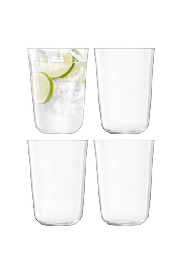4-Piece Scratch Resistant Modern Design Fine Walls Solid Pattern Arc Tumbler 380ml