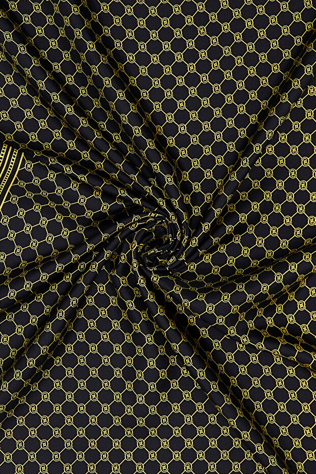 MONOGRAM DESENLİ İPEK ŞAL - 2