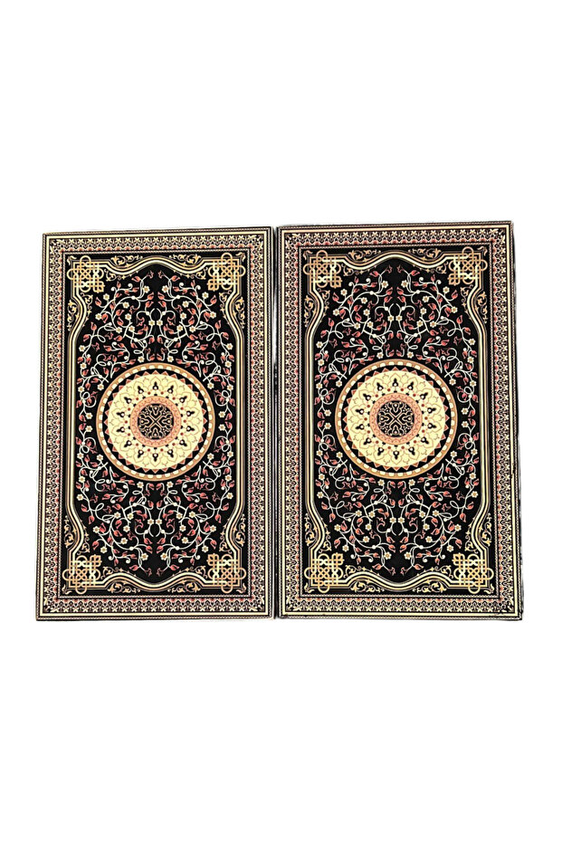 طقم طاولة الزهر البلاستيكية المزخرفة بالسجاد الأحمر مقاس 25 × 50 سم - 3