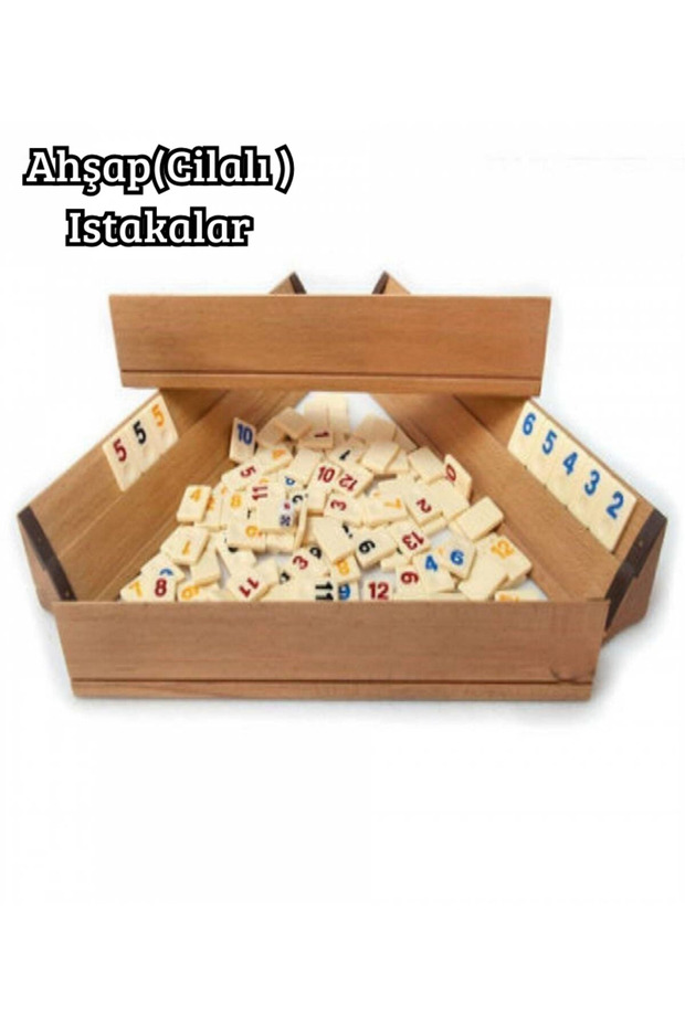 Büyük Boy Cilalı Ahşap Okey Takımı - 2