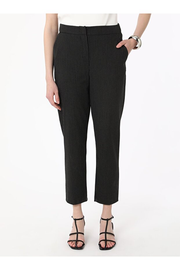 Cep Detaylı Basic Pantolon - Siyah - Refka - 4