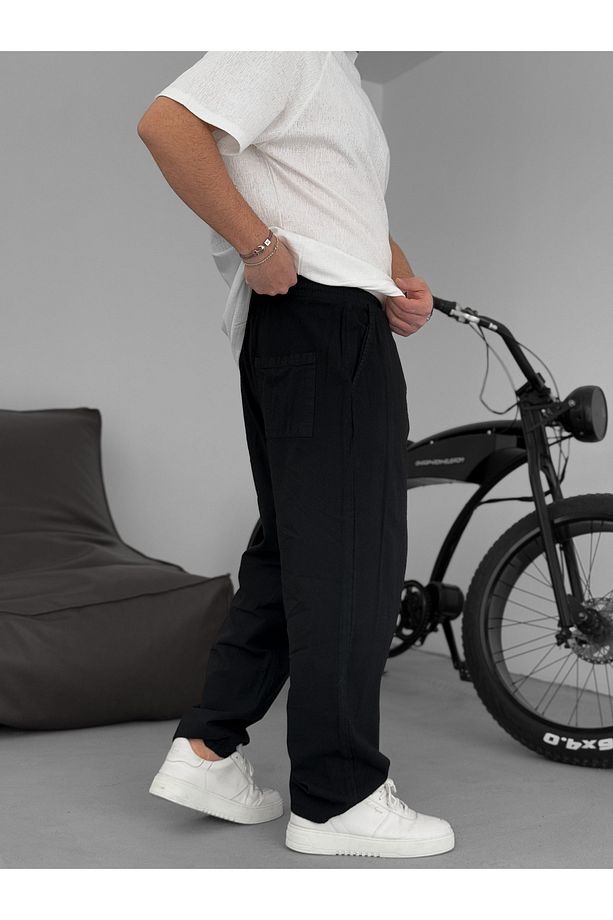 Siyah Fresh Kumaş Basic Pantolon YP-5003 - 4