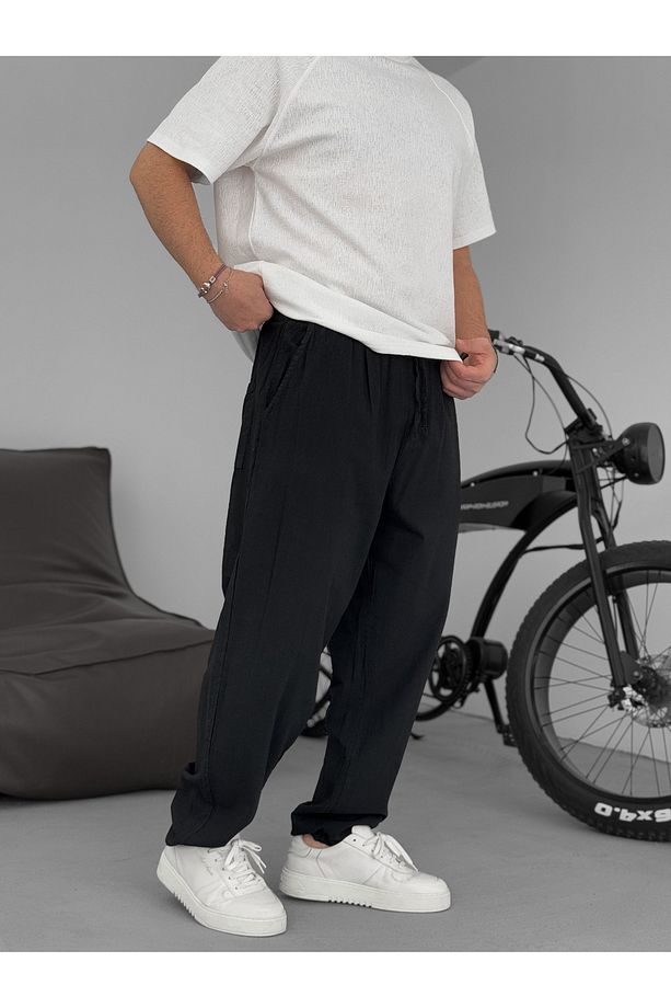 Siyah Fresh Kumaş Basic Pantolon YP-5003 - 3