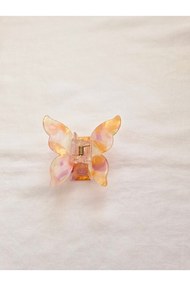Pearlescent Bone Butterfly Clothespin Buckle Medium Size 1 Piece