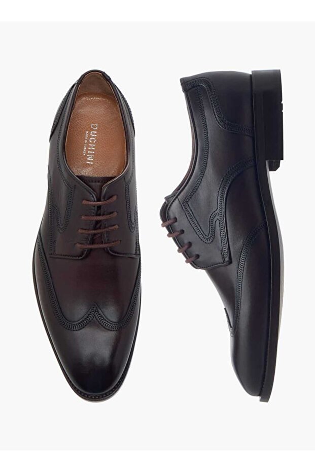 Duchini Men's Textured Derby Shoes with Lace-Up Closure
