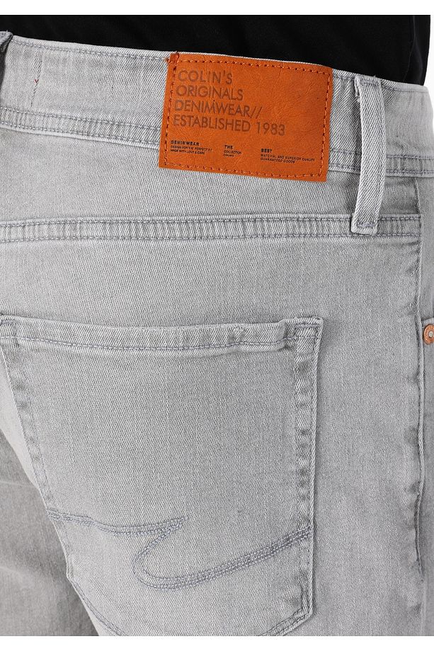 Regular Fit Gri Erkek Jean Şort - 6