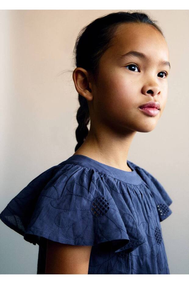 İşlemeli kısa elbise - 7