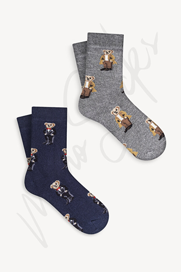 Çocuk 4'lü Teddy Bear Çorap - 3