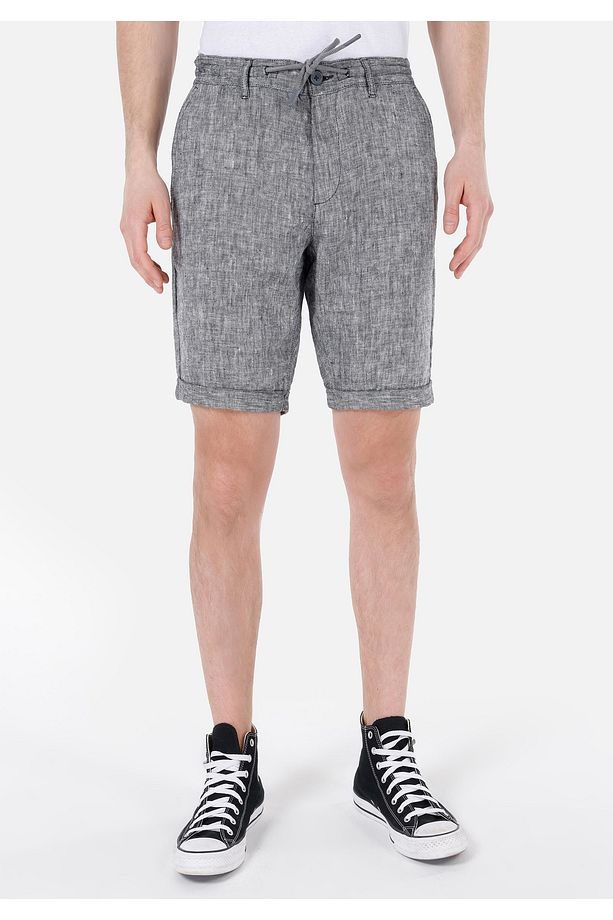 Regular Fit Orta Bel Erkek Gri Şort - 4