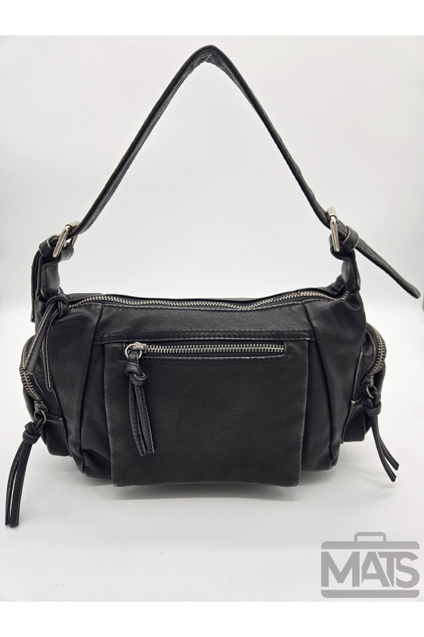 Antique Washed Faux Leather Hand and Shoulder Bag 2253