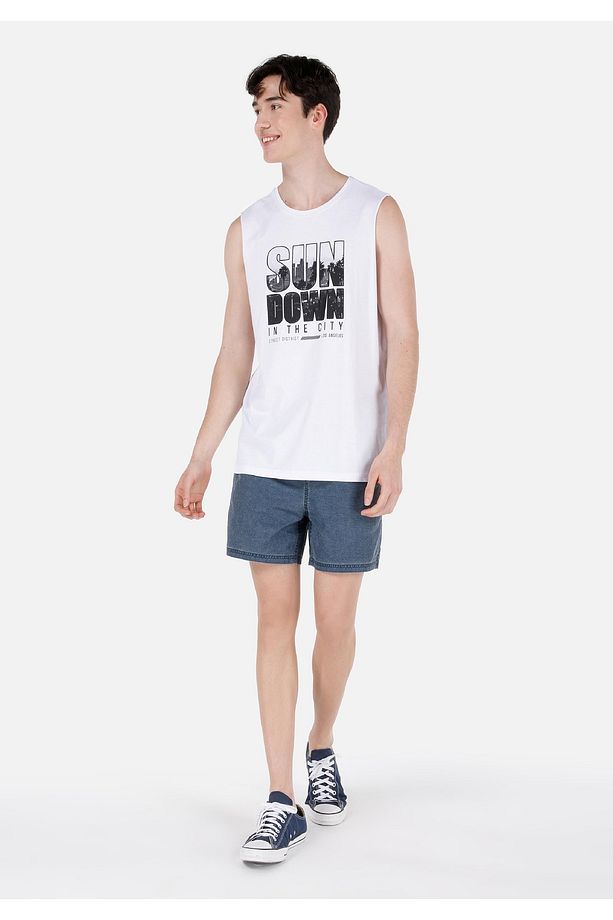 Slim Fit Erkek Mavi Deniz Şortu - 1