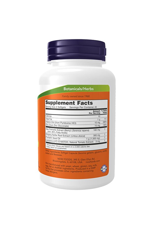 Prostate Support with Saw Palmetto, Stinging Nettle & Lycopene, 90 Softgels - 2