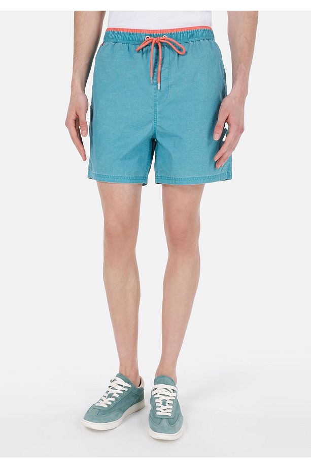 Slim Fit Erkek Mavi Deniz Şortu - 4