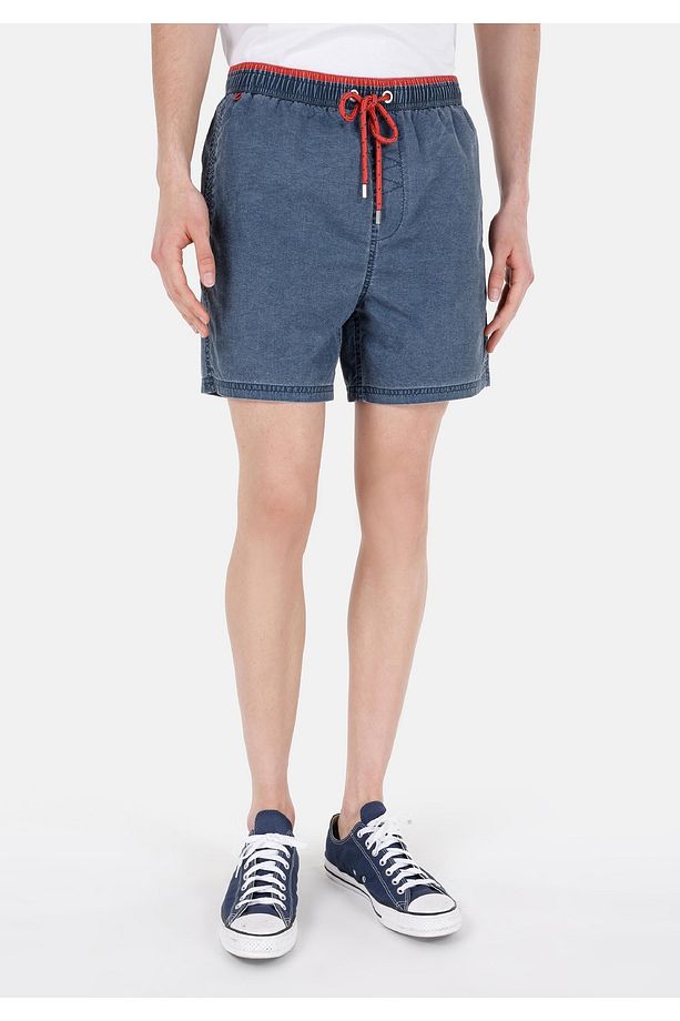 Slim Fit Erkek Mavi Deniz Şortu - 4